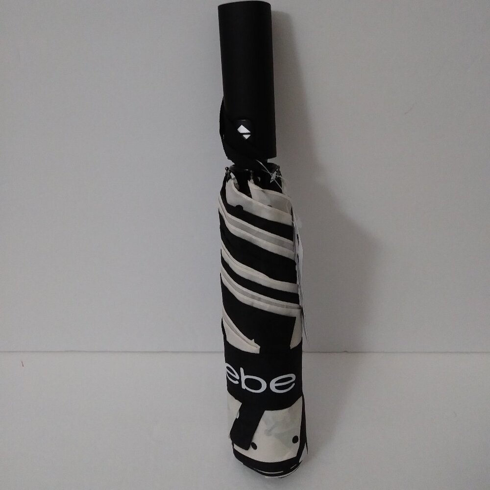 bebe Ivory Black Polka Dots Auto Open & Close Umbrella
